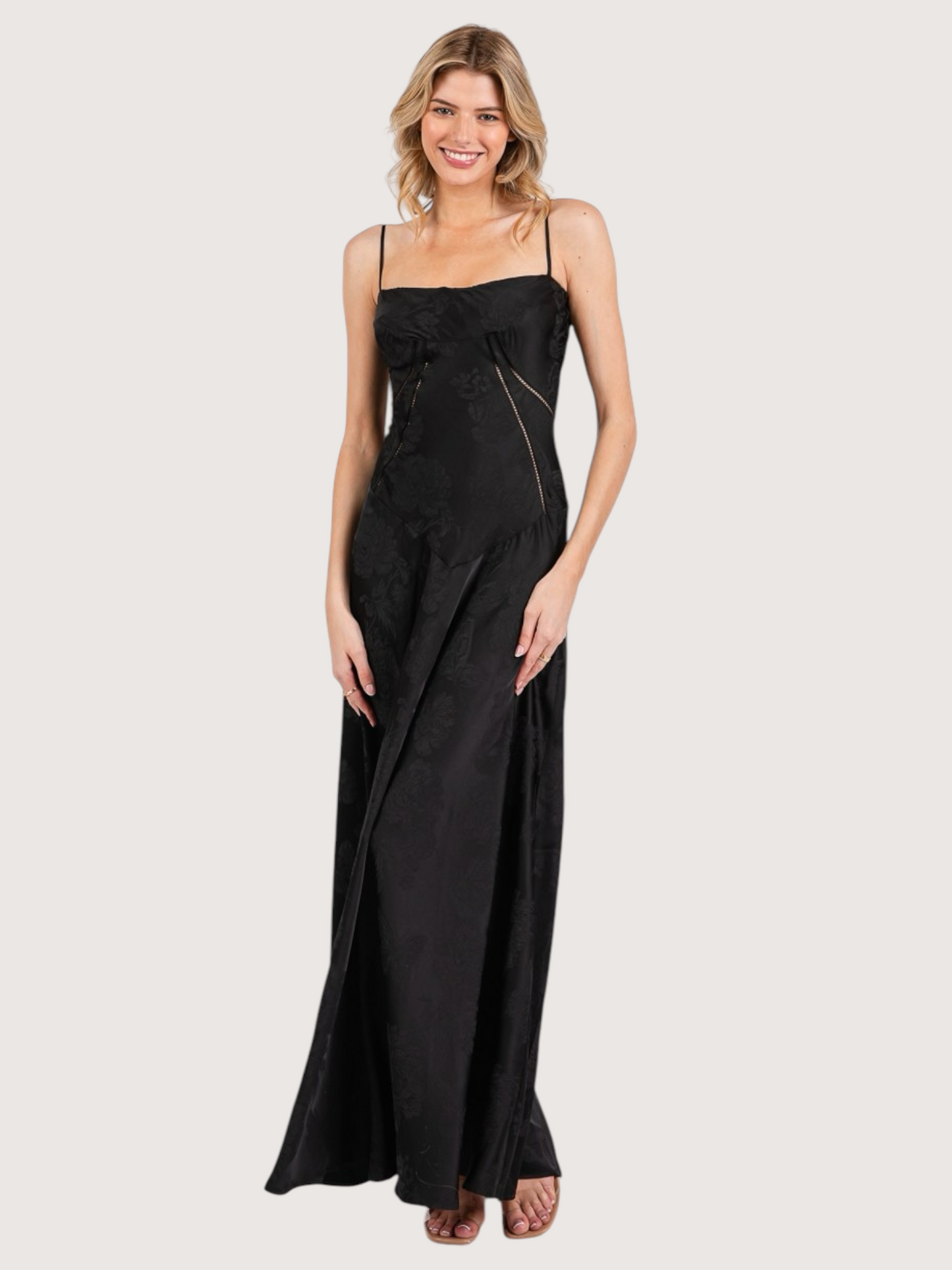 Floral Satin Maxi Dress