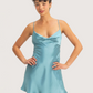 Sweetheart Satin Mini Dress | Blue