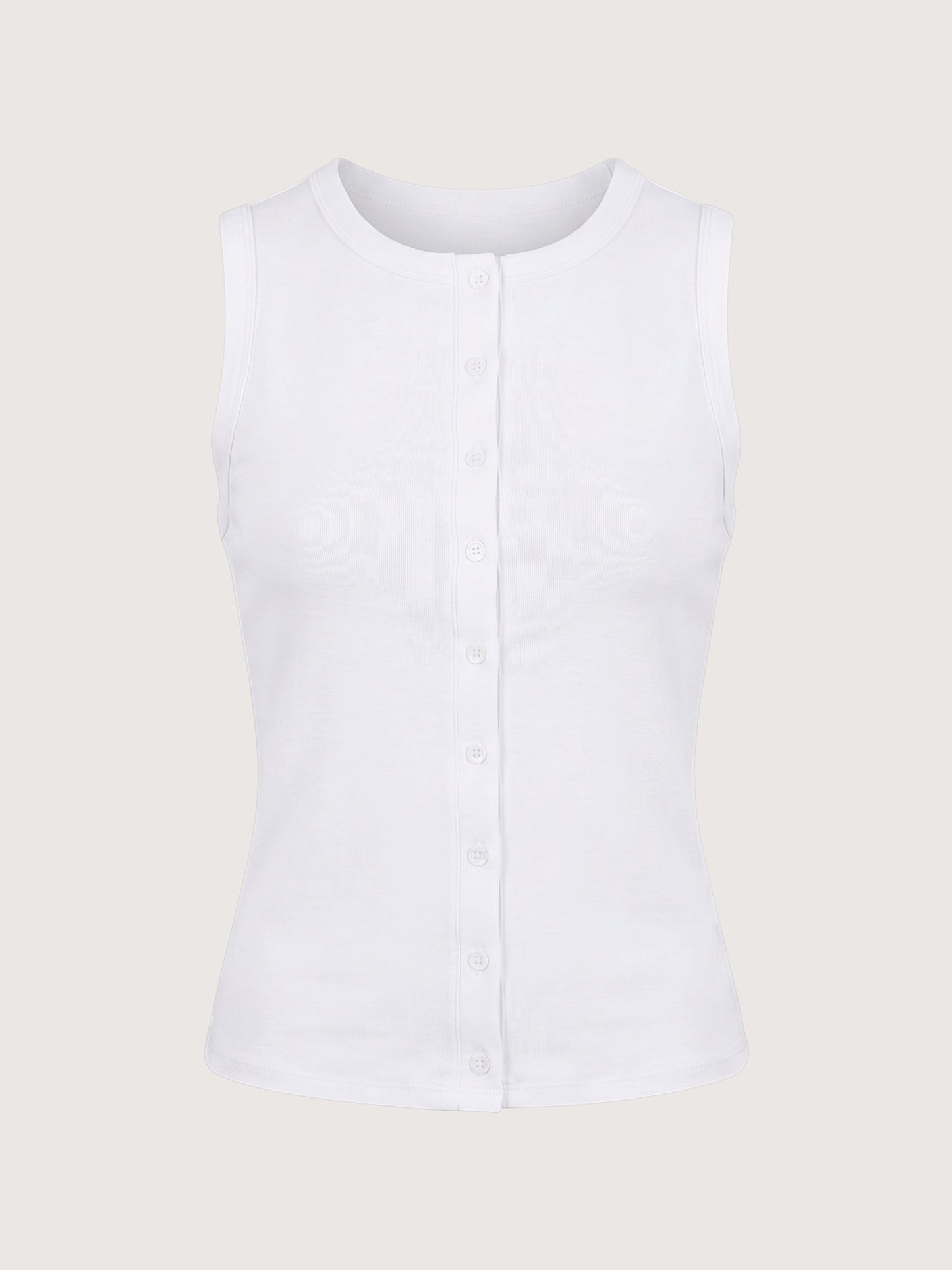 Lily Button Front Top | White