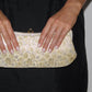 VINTAGE Floral Lamé Long Clutch
