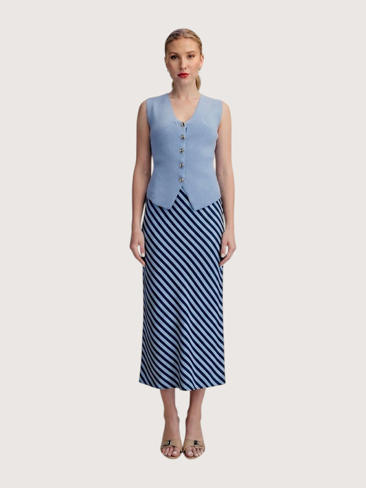 Polly Striped Midi Skirt