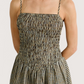 Gingham Smocked Midi Dress