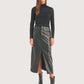 Faux Leather Slit Front Skirt