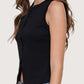 Lily Button Front Top | Black