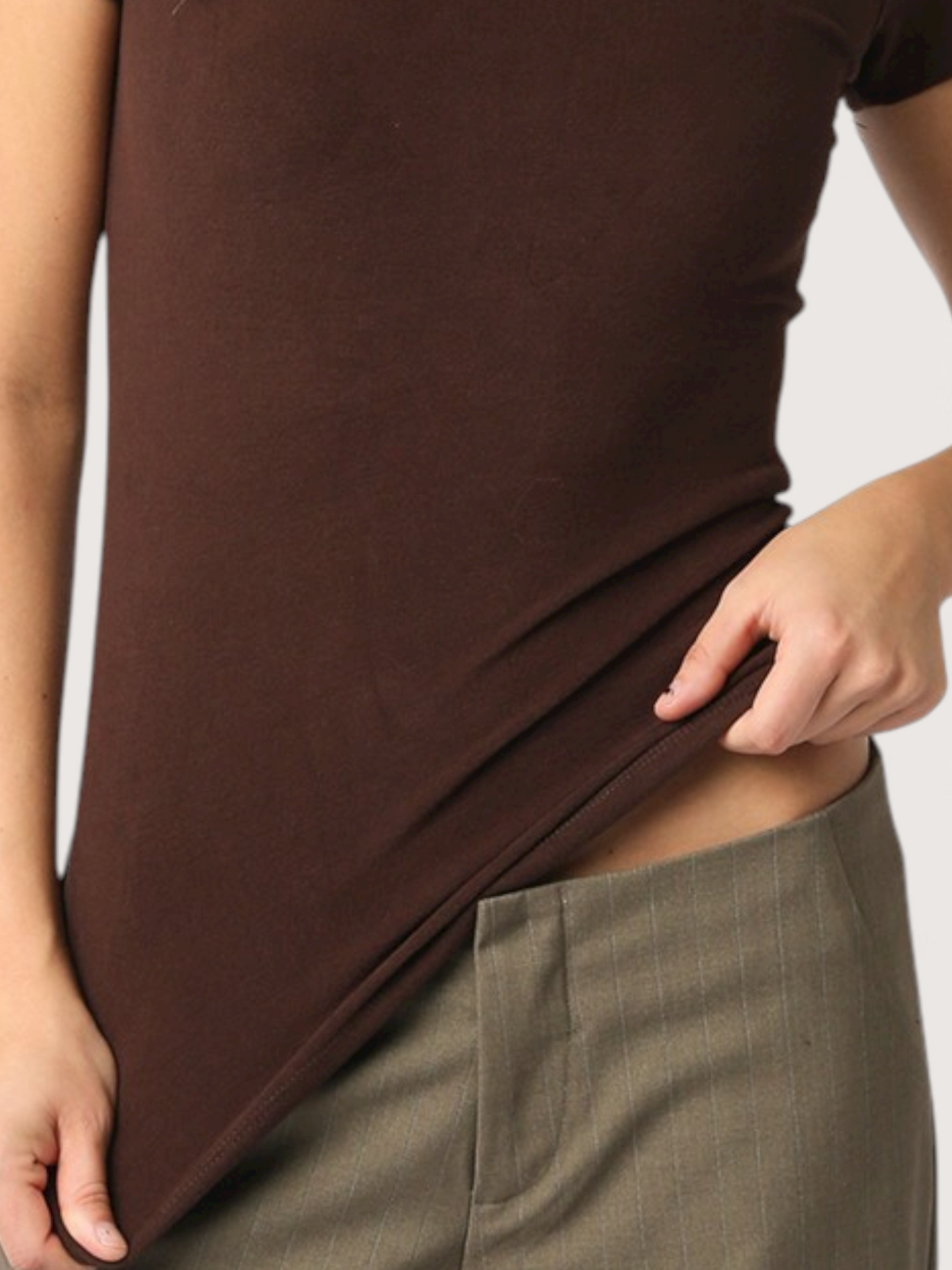 Boatneck Tee Shirt | Brown