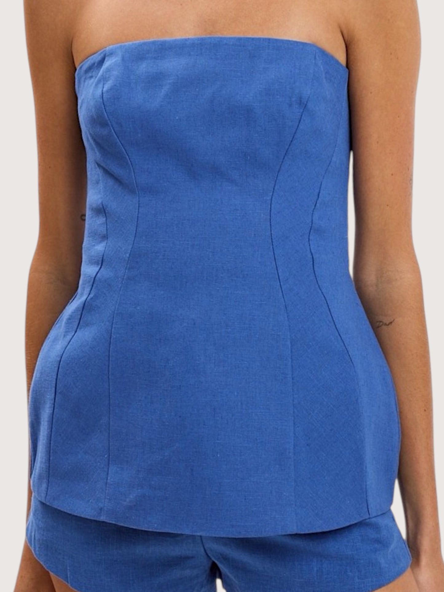 Cora Linen Top | Blue