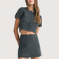Fuzzy Knit Flared Skirt