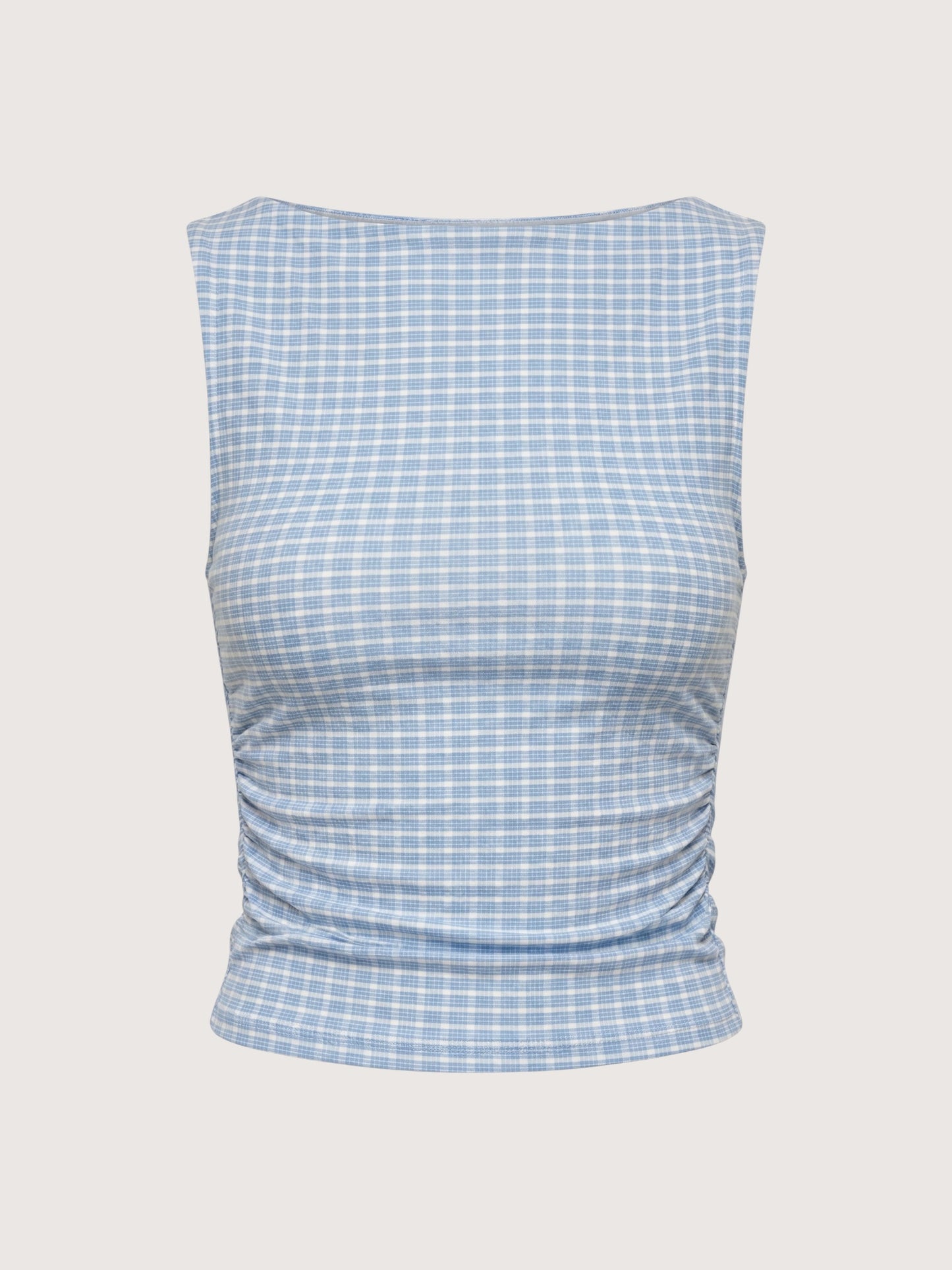 Plaid Boatneck Top