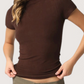 Boatneck Tee Shirt | Brown
