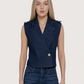 Lapel Collar Denim Vest