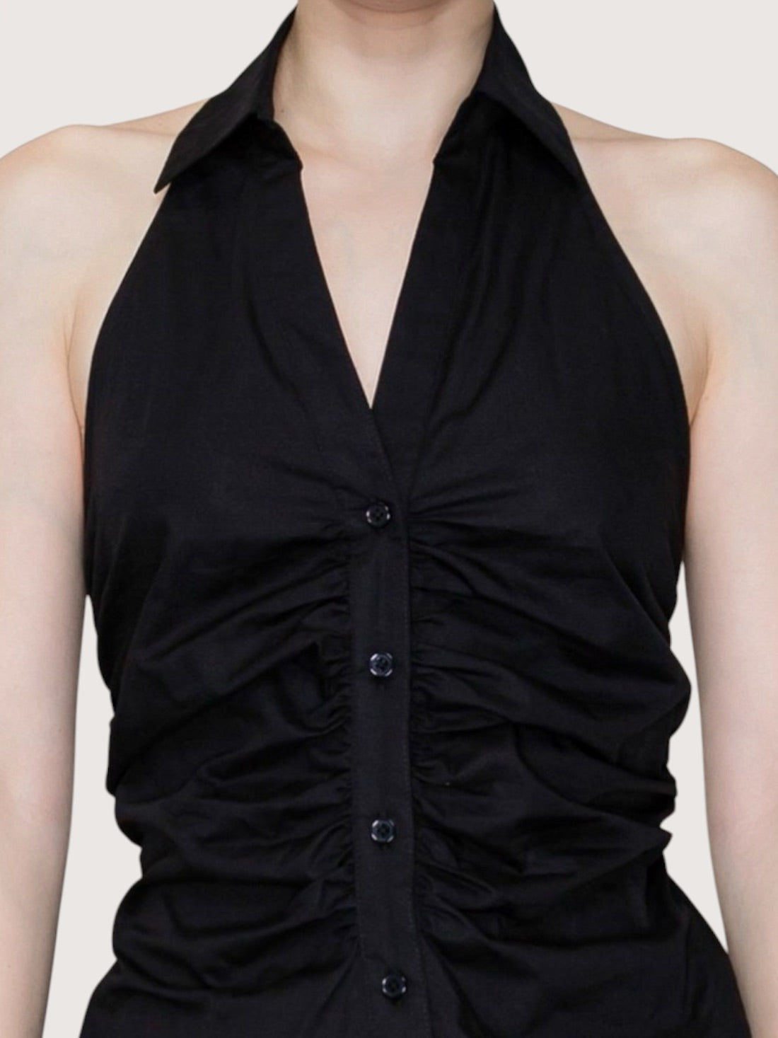Open Back Halter Top | Black