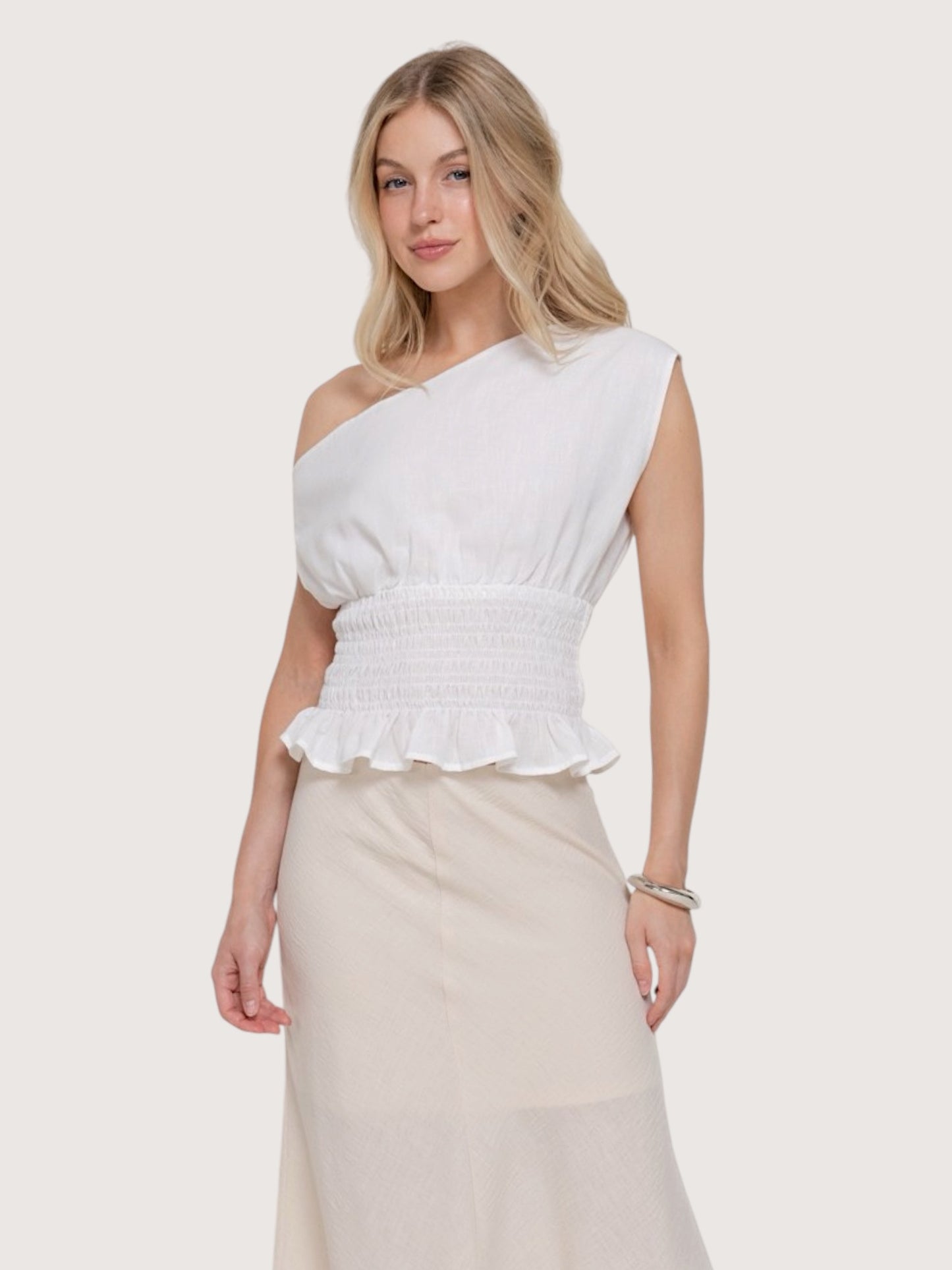 OTS Smocked Top | Off White