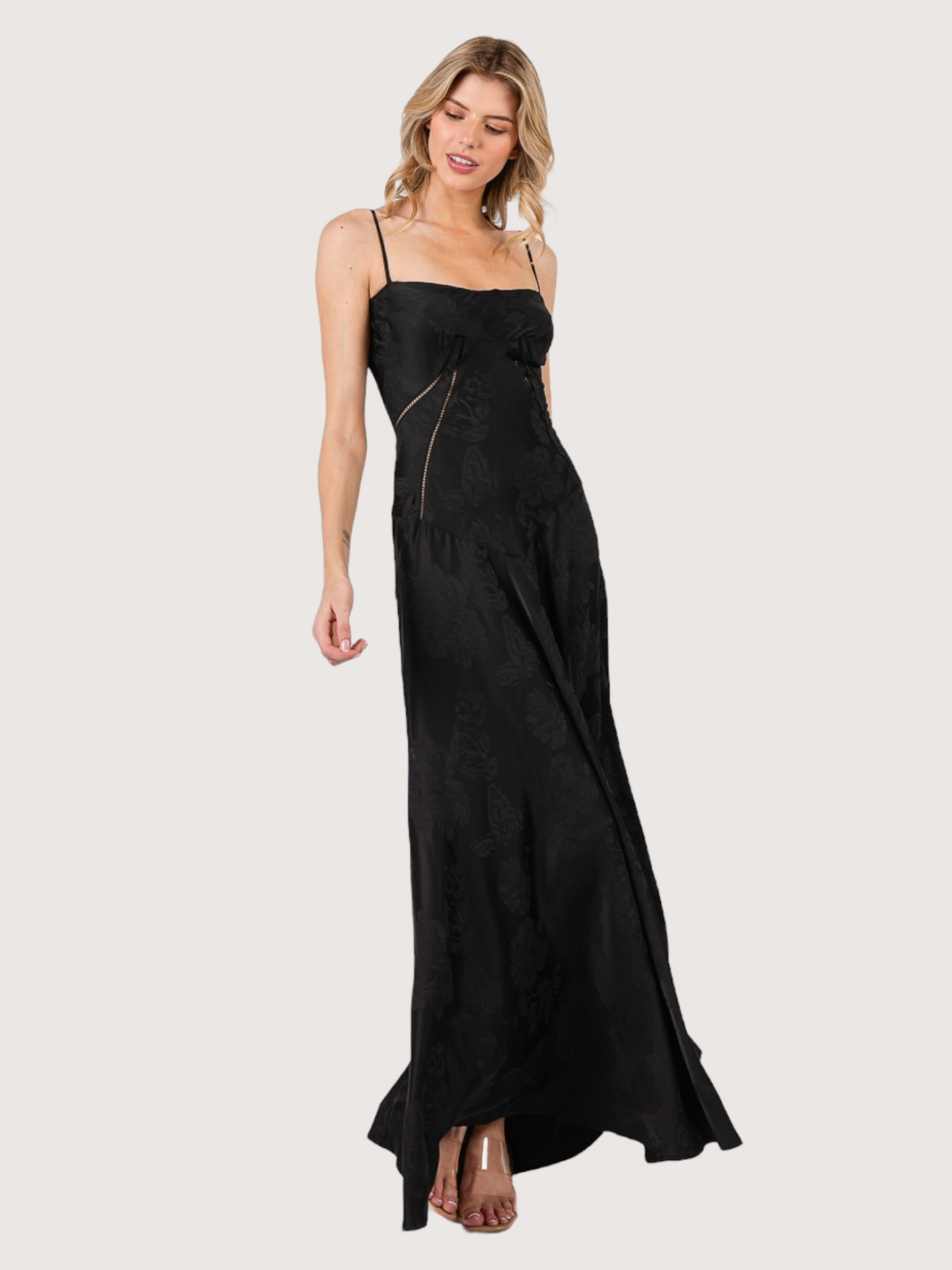 Floral Satin Maxi Dress