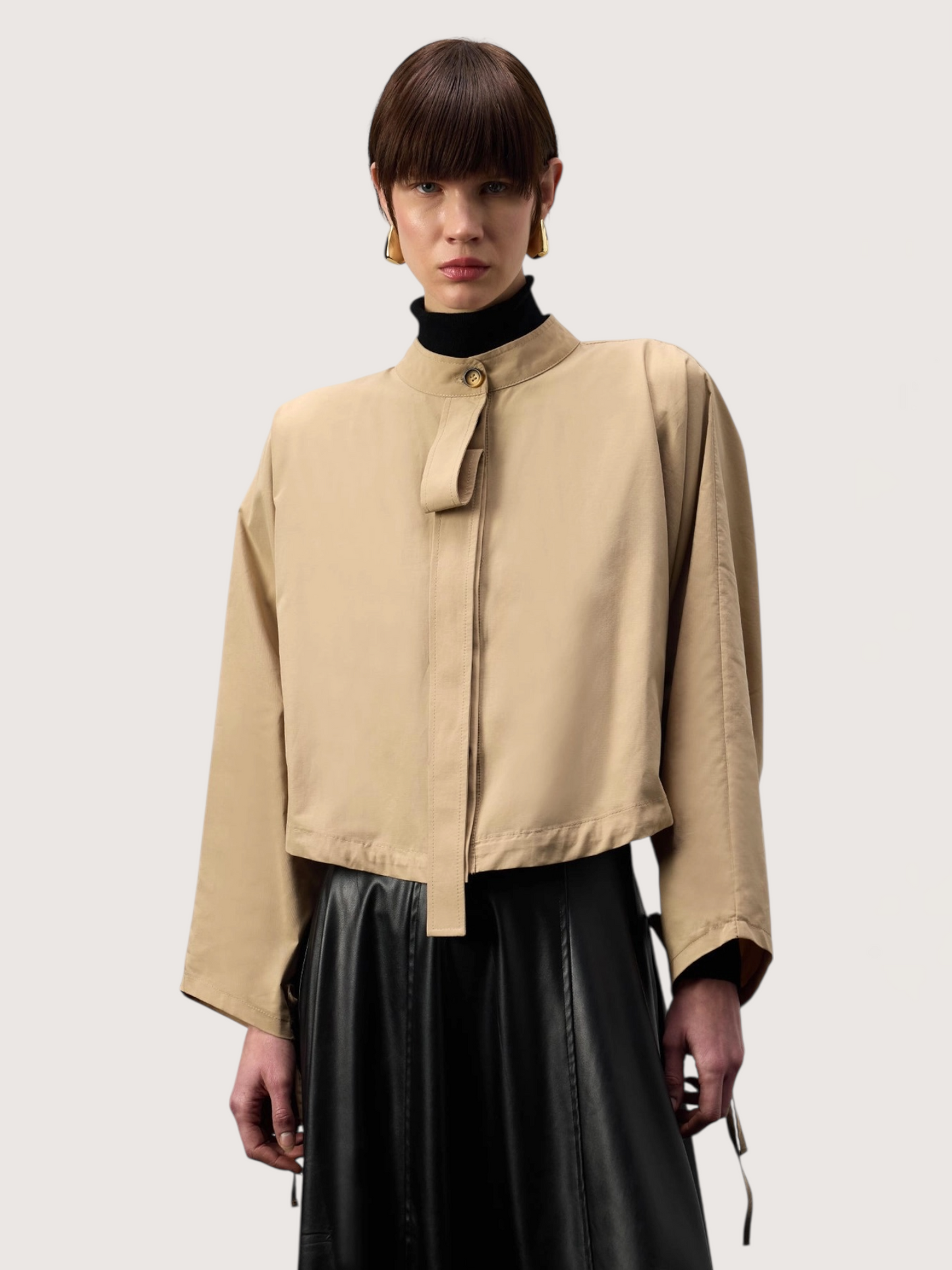 Balloon Sleeve Cropped Jacket