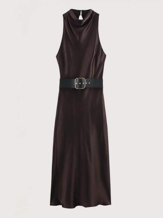 Midi Belted Slip Dress