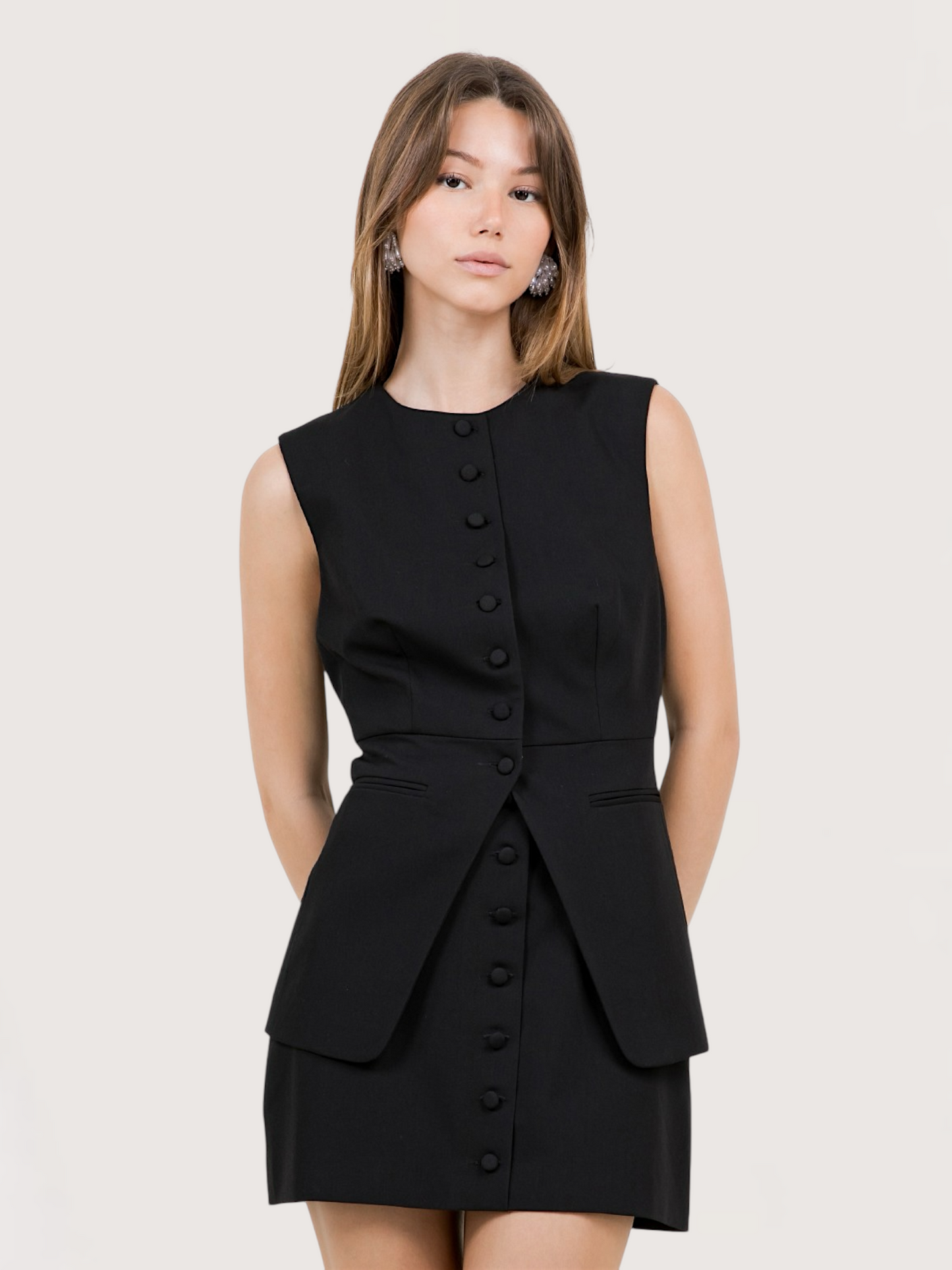 Button Front Mini Skirt