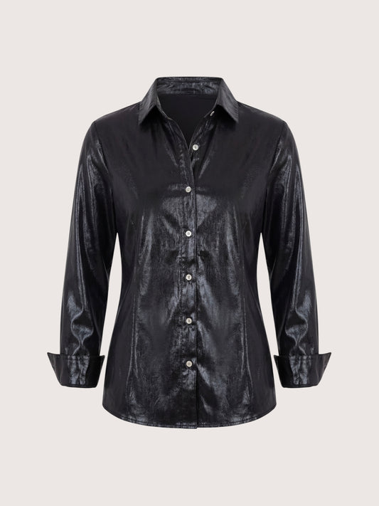 Frida Metallic Linen Shirt