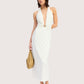 Plunging Neckline Halter Dress