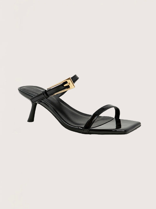 Gold Buckle Kitten Heel