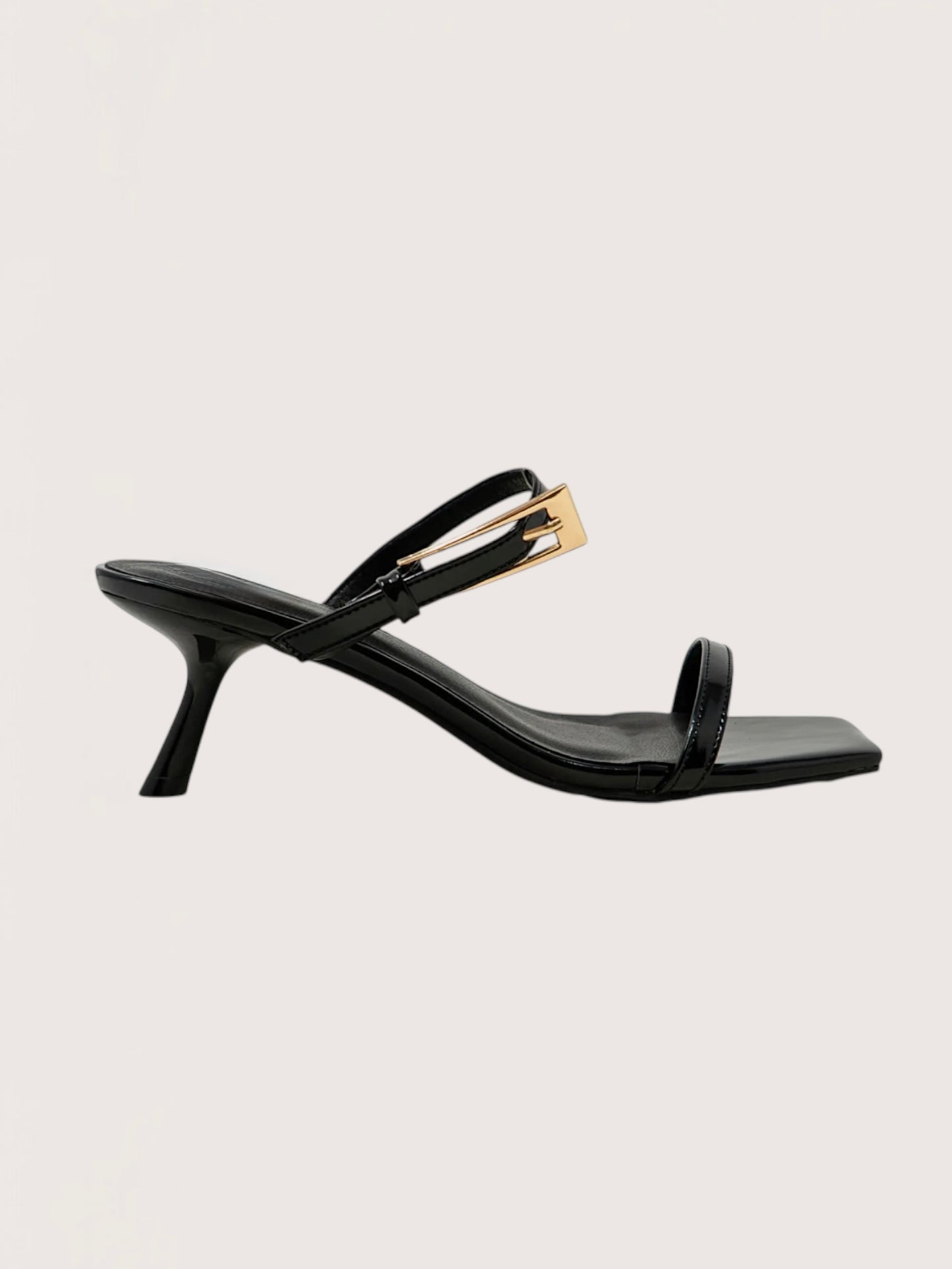 Gold Buckle Kitten Heel