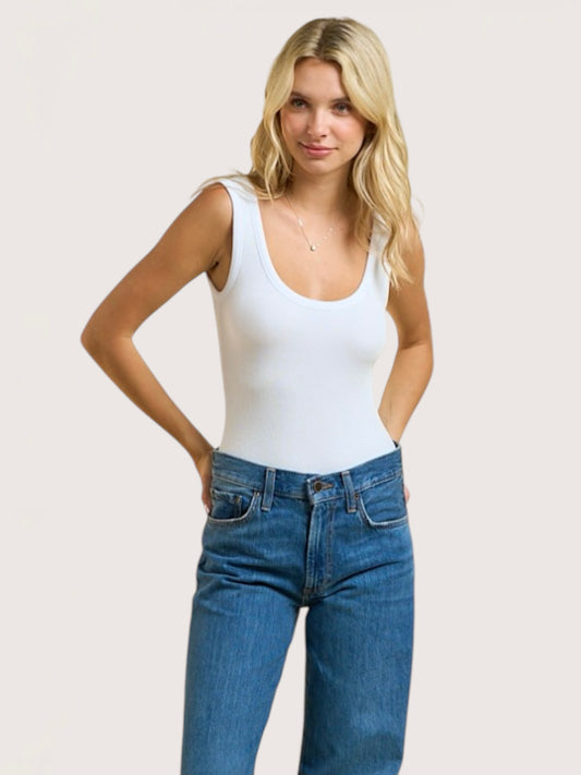 Thick Strap Ribbed Bodysuit