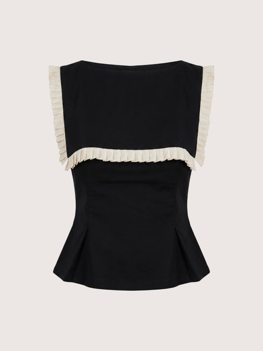 Pleated Collar Top