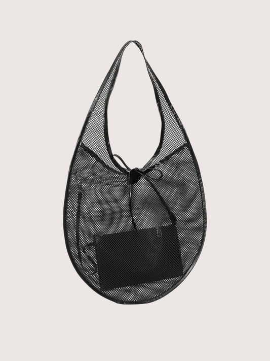 Mesh Hobo Tote | Black