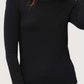Rounded Neckline LS Top | Black