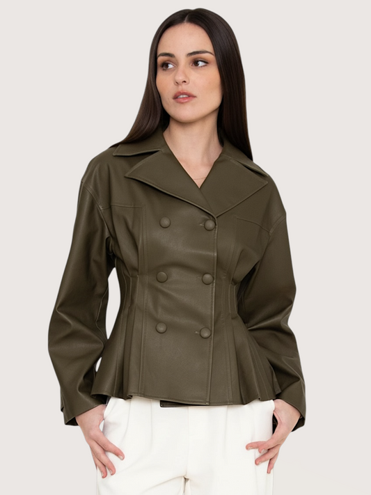 Double Breasted Leather Top