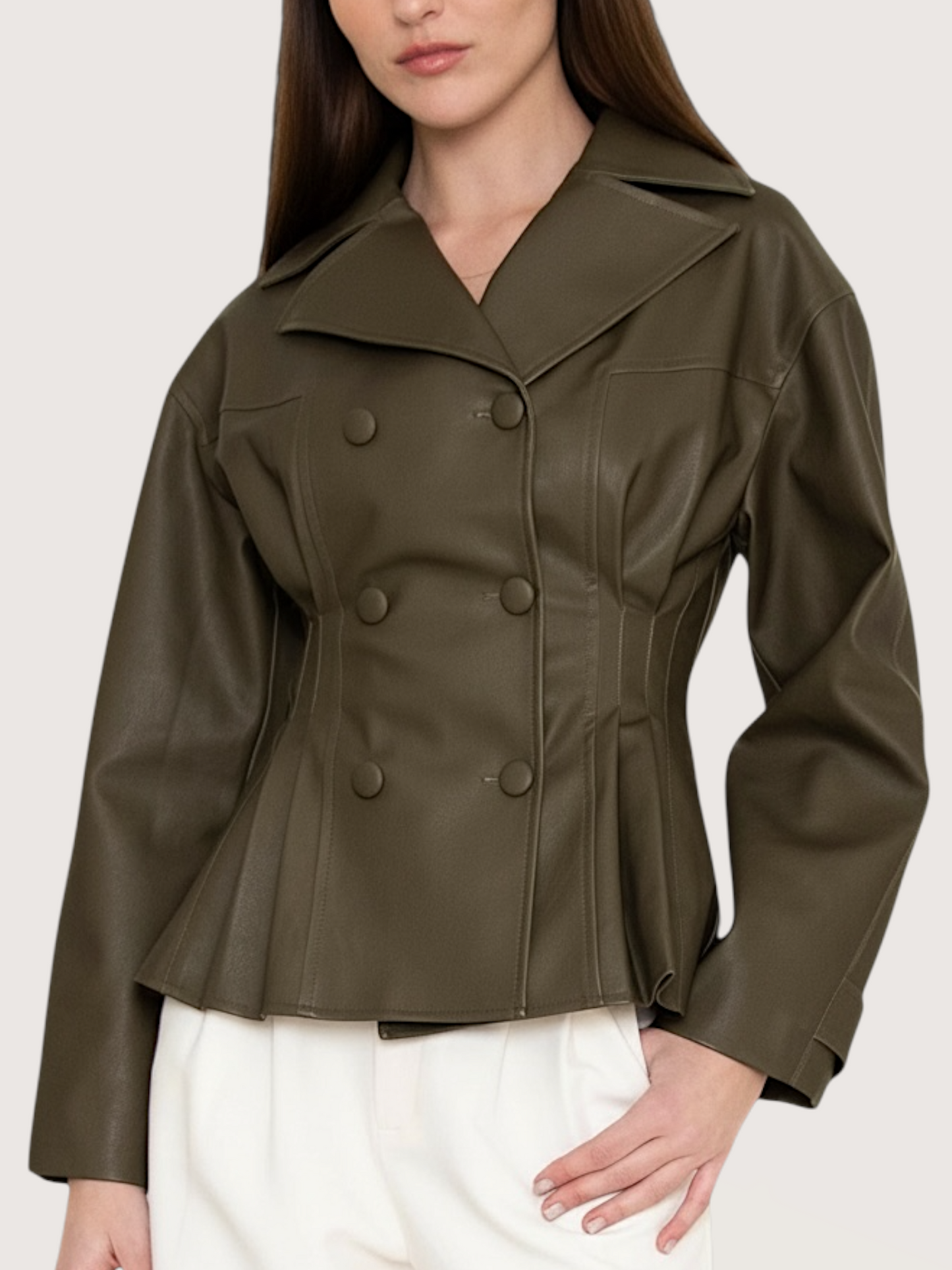 Double Breasted Leather Top