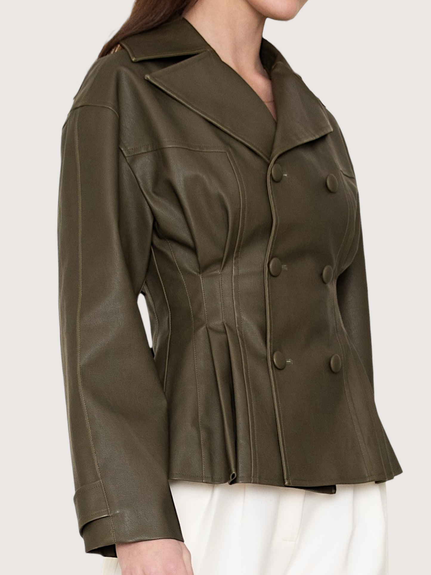 Double Breasted Leather Top