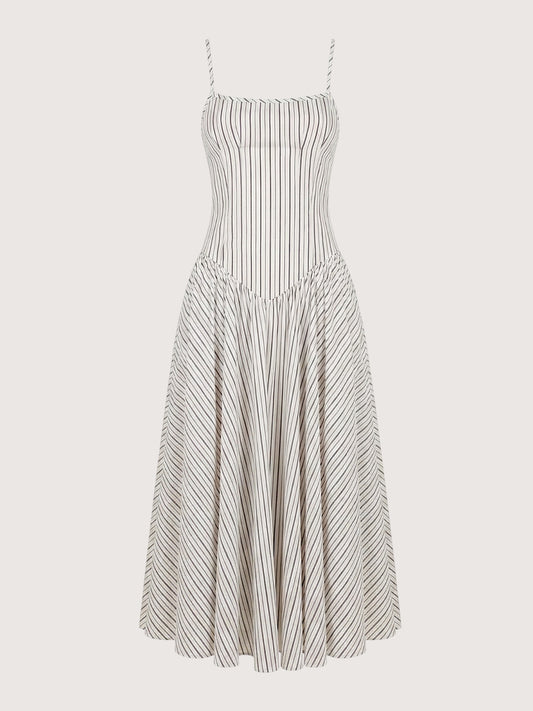 Striped Fit and Flare Dress