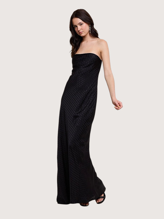 Gloria Column Maxi Dress | Black