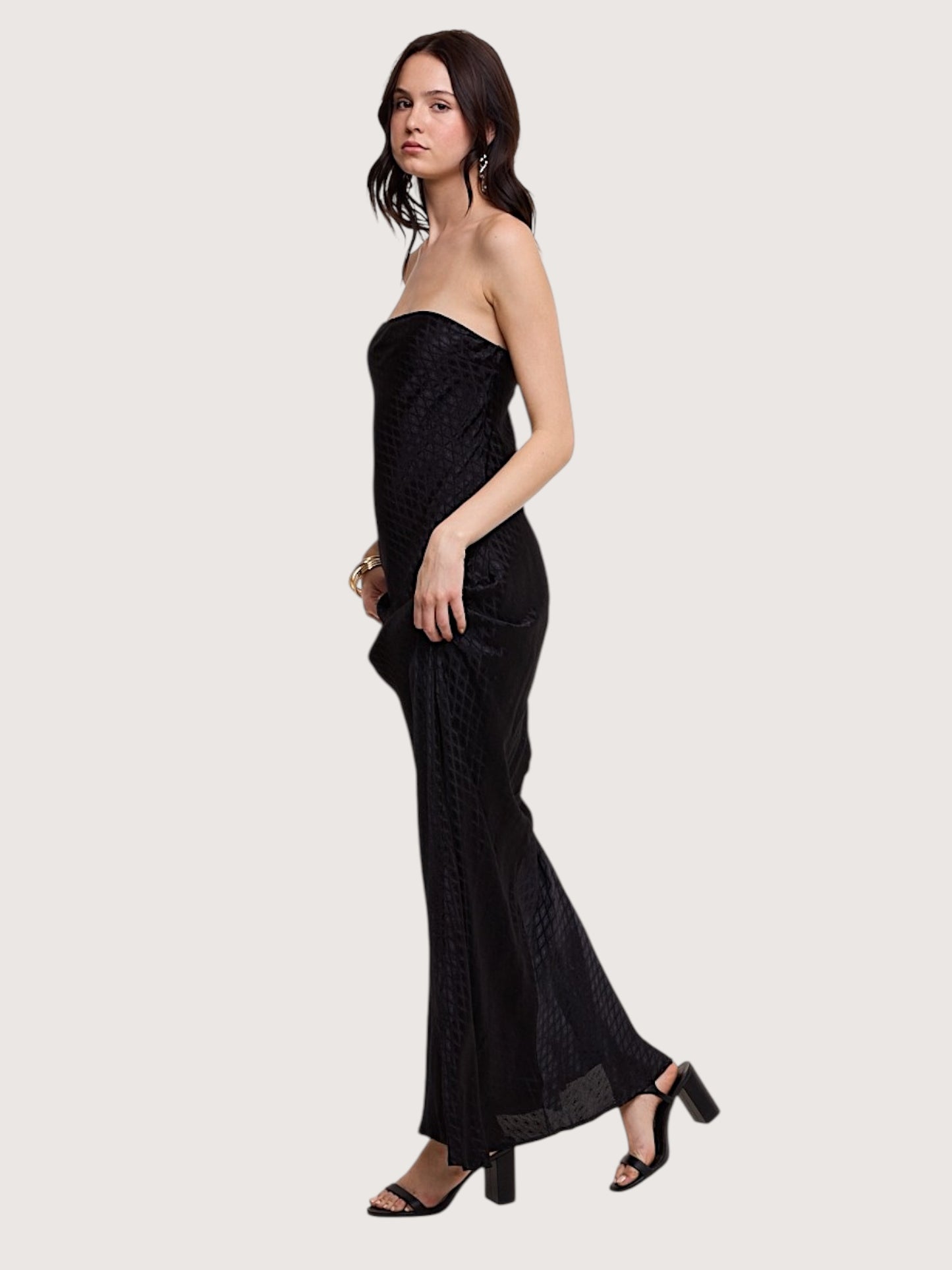 Gloria Column Maxi Dress | Black