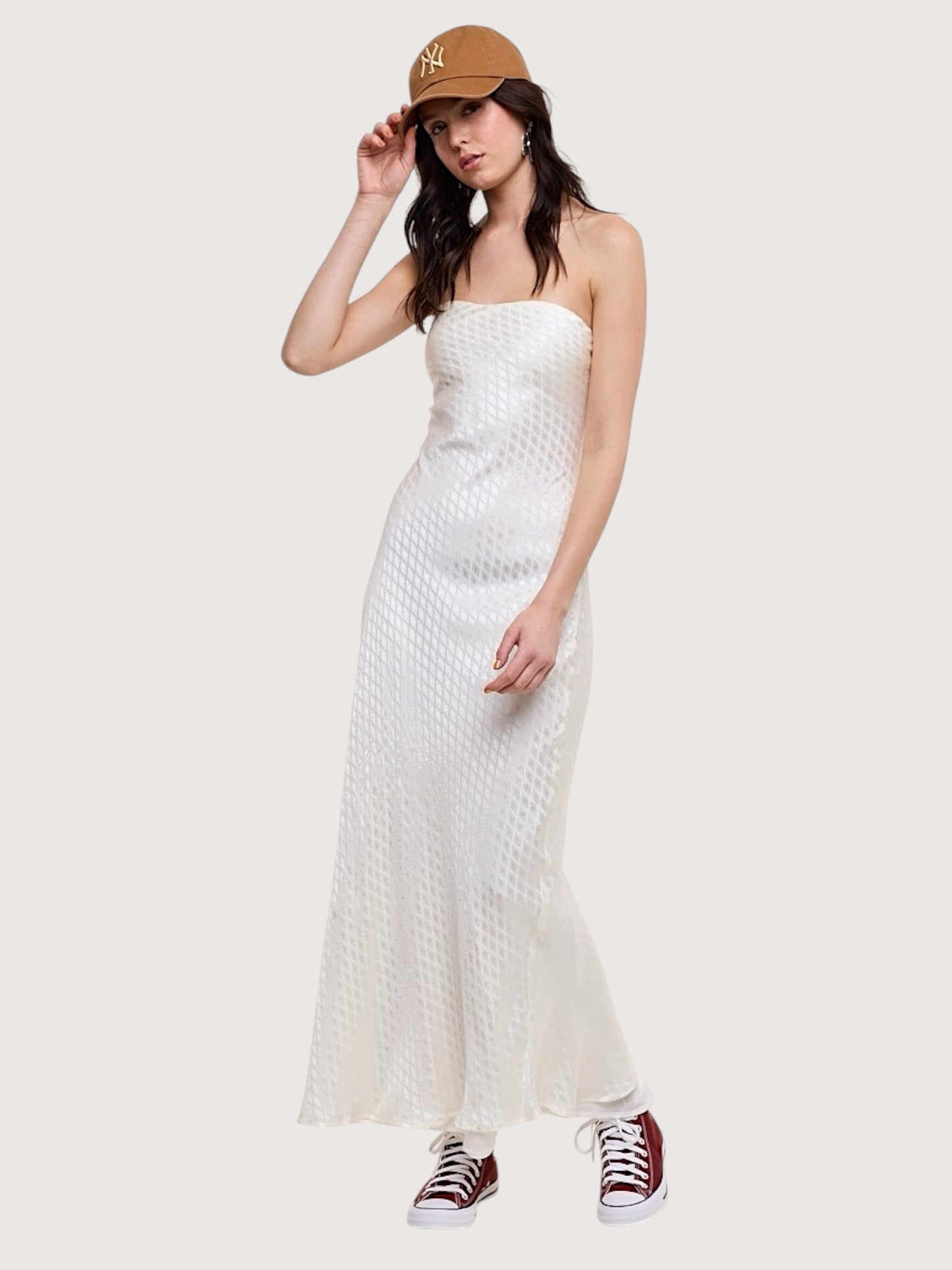 Gloria Column Maxi Dress | Pearl