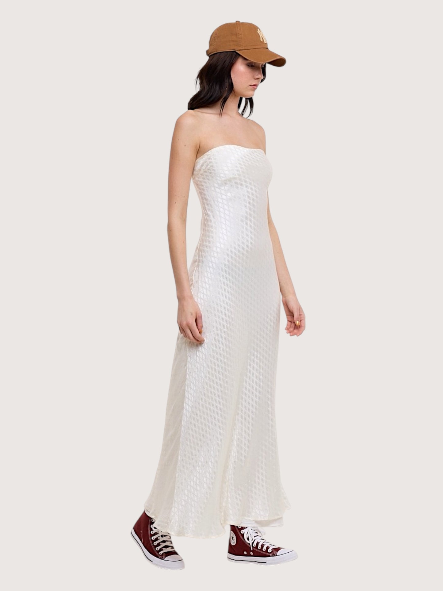 Gloria Column Maxi Dress | Pearl