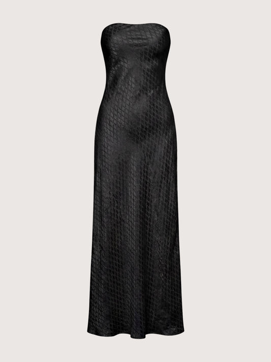 Gloria Column Maxi Dress | Black