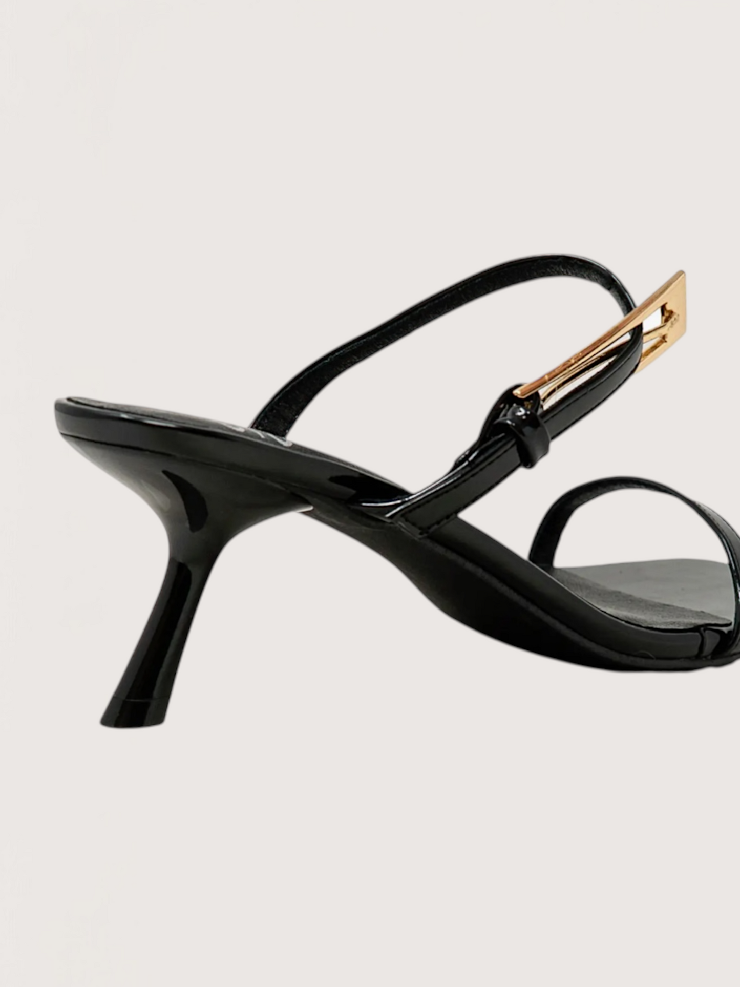 Gold Buckle Kitten Heel