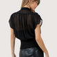 Pleated Mesh Top