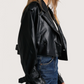 Cropped Leather Trench Coat