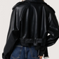 Cropped Leather Trench Coat