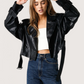 Cropped Leather Trench Coat