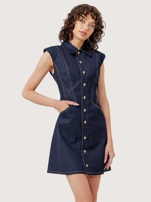 Button Up Denim Dress