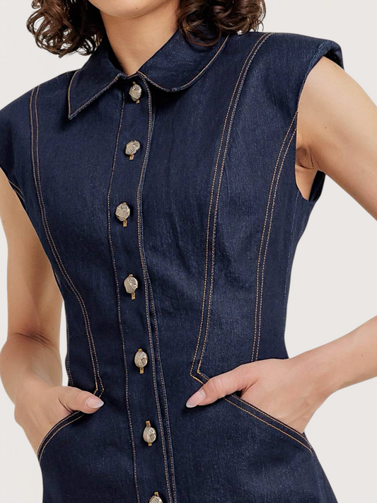 Button Up Denim Dress