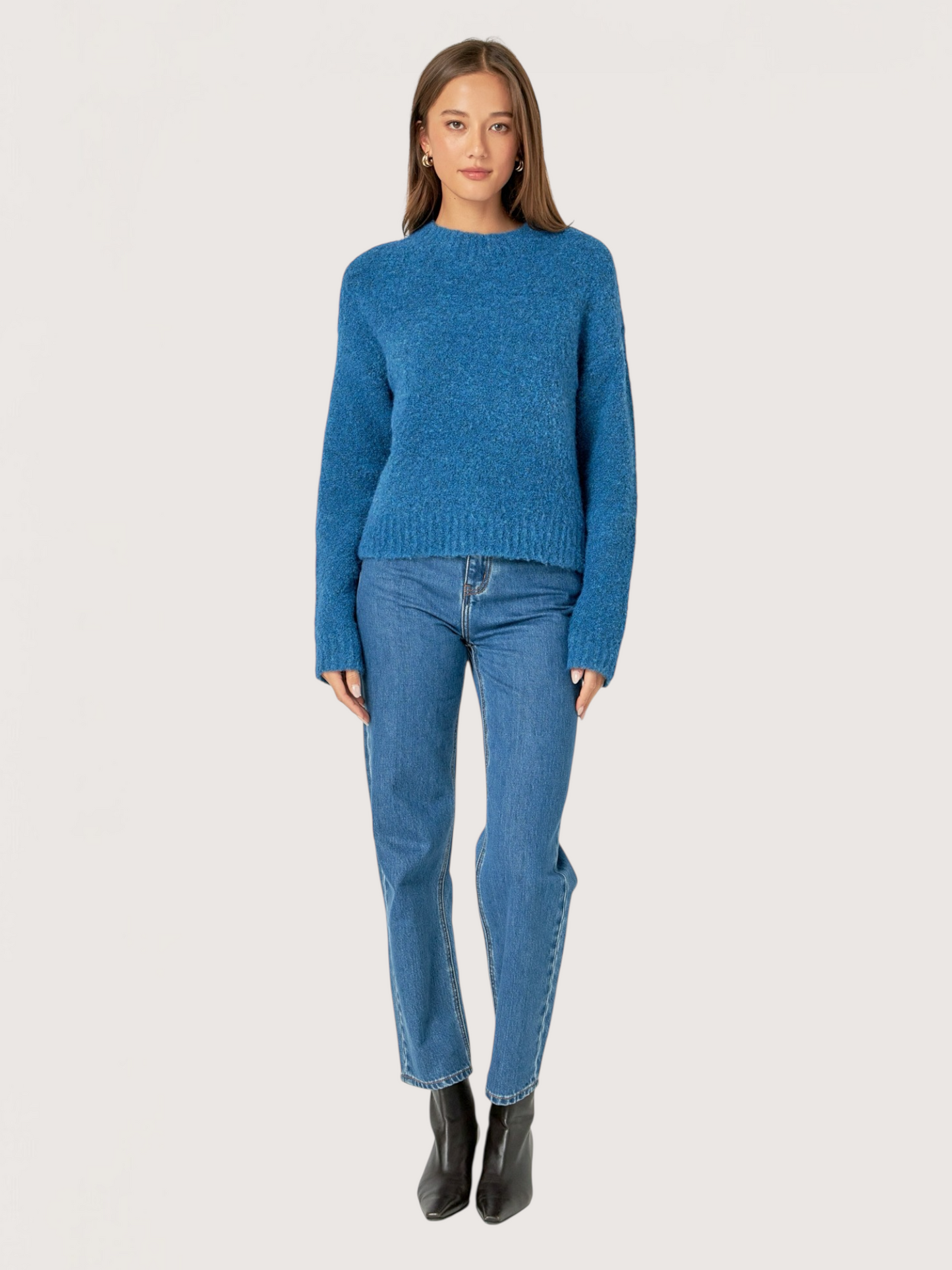 Rachel Fuzzy Knit Sweater | Blue