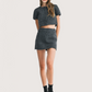 Fuzzy Knit Flared Skirt