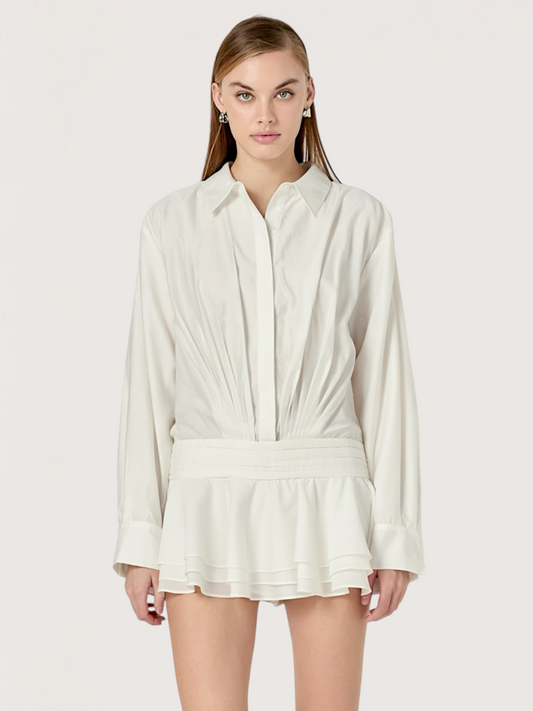 Ruffled Trim Mini Romper