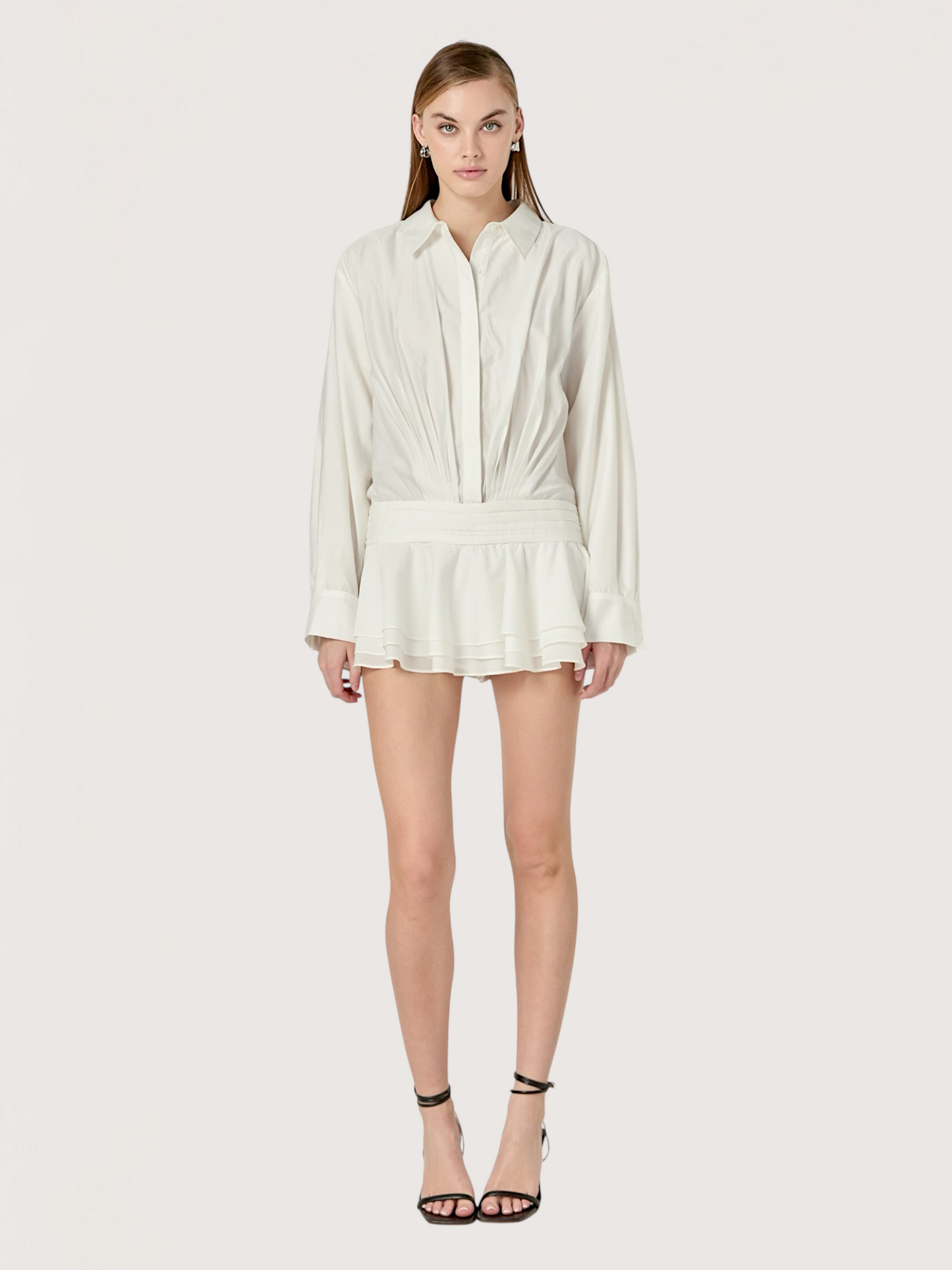 Ruffled Trim Mini Romper
