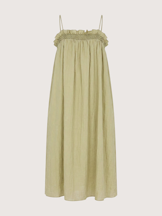 Crinkle Column Dress | Sage