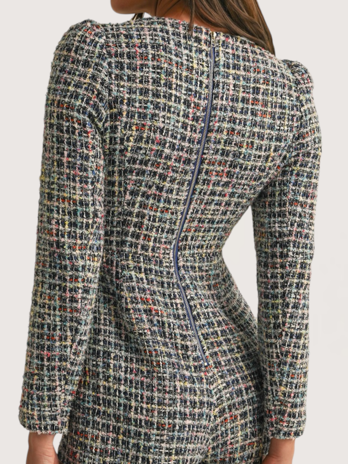 Long Sleeve Tweed Romper